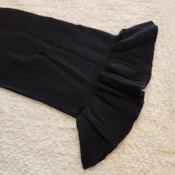 Laundry Shelli Segal Black Turtleneck LS Ruffle Cuffs/Waist Sweater Large - Picture 6 of 13